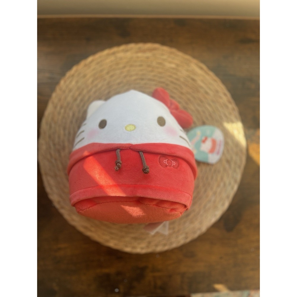 Hello Kitty Squishmallows Hoodie Plush 8" Sanrio Red Pink EUC‎ - Picture 2 of 4